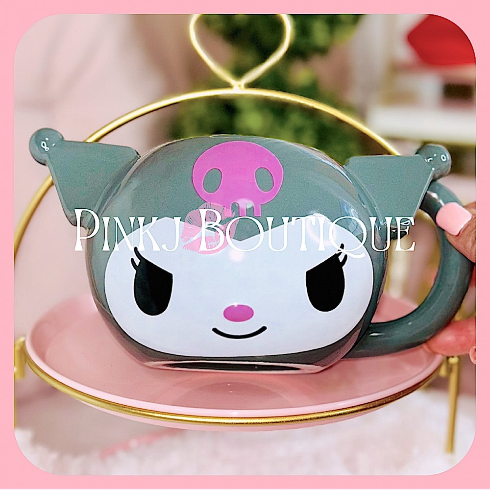 💗☕️{Kuromi} 3D Sculpted {Silver Buffalo} Ceramic Sanrio Coffee Mug!